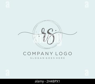 Logo RS féminin.Utilisable pour les logos nature, salon, Spa, cosmétique et Beauté.Elément de modèle de logo Flat Vector. Illustration de Vecteur