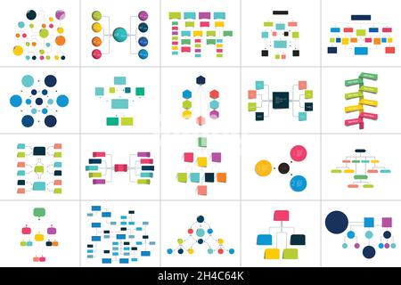 Méga-ensemble de divers schémas de diagrammes.Il suffit de modifier la couleur.Éléments infographiques. Illustration de Vecteur