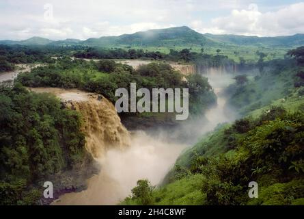 Afrique, Éthiopie Bahir Dar, 1976.Les chutes du Nil Bleu ou Tisisat ou Tis Abay en Amharic. Banque D'Images