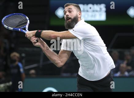 Paris, France.1er novembre 2021.Benoit paire de France au cours du 1er jour des Rolex Paris Masters 2021, un tournoi de tennis ATP Masters 1000 le 1er novembre 2021 à l'Accor Arena de Paris, France - photo: Jean Catuffe/DPPI/LiveMedia crédit: Agence photo indépendante/Alay Live News Banque D'Images