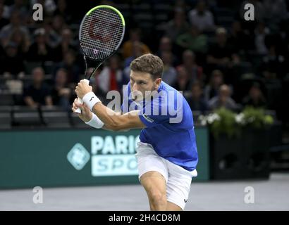 Paris, France.1er novembre 2021.Pablo Carreno Busta d'Espagne pendant le 1er jour des Rolex Paris Masters 2021, un tournoi de tennis ATP Masters 1000 le 1er novembre 2021 à l'Accor Arena de Paris, France - photo: Jean Catuffe/DPPI/LiveMedia crédit: Agence photo indépendante/Alay Live News Banque D'Images