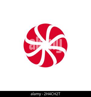 Modèle de logo de fleur rouge. Icône de diagramme.Illustration du vecteur de stock isolée sur fond blanc. Illustration de Vecteur