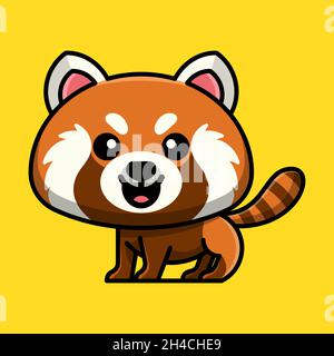 PANDA ROUGE POUR LE LOGO, L'ICÔNE, L'AUTOCOLLANT ET L'ILLUSTRATION Illustration de Vecteur