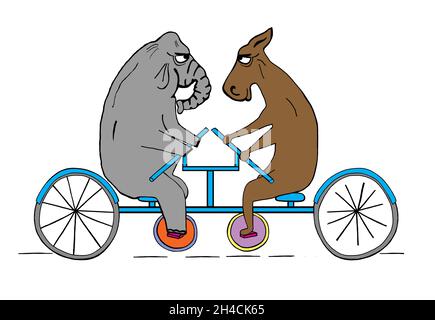 Conflit républicain et démocrate Banque D'Images