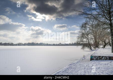 Vereiste Havel, Insel Eiswerder, Haselhorst, Spandau, Berlin, Allemagne Banque D'Images