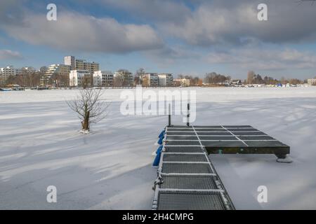 Vereiste Havel, Insel Eiswerder, Haselhorst, Spandau, Berlin, Allemagne Banque D'Images