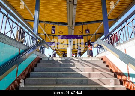 Treppe, S-Bahnhof Bundesplatz, Wilmersdorf, Berlin, Allemagne Banque D'Images