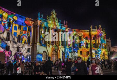 Festival des lumières, Alte Bibliothek - Juristische Fakultät, Bebelplatz, Mitte, Berlin, Allemagne Banque D'Images