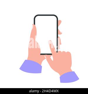 Concept d'écran blanc pour smartphone à portée de main Illustration de Vecteur