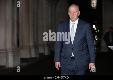 Le Premier ministre invite les plus grands chefs d'entreprise du monde, dont Goldman Sachs David Solomon, à un dîner de Downing Street pour tenter d'établir une « Grande-Bretagne mondiale ». Banque D'Images