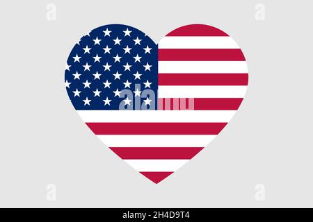 Icône du drapeau cardiaque des États-Unis Illustration de Vecteur