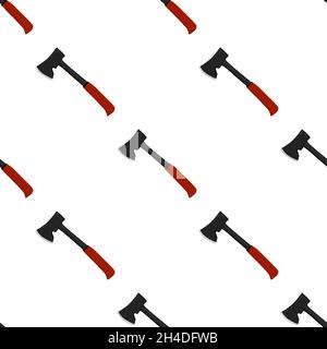 Illustration sur des axes en acier à motif thématique avec manche en bois, hache en métal pour la chasse. Grand kit AX composé de nombreux axes identiques sur fond blanc. F Illustration de Vecteur
