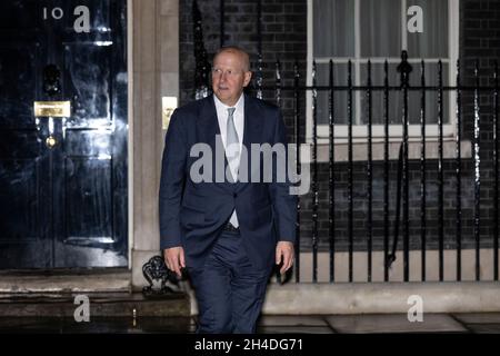 Le Premier ministre invite les plus grands chefs d'entreprise du monde, dont Goldman Sachs David Solomon, à un dîner de Downing Street pour tenter d'établir une « Grande-Bretagne mondiale ». Banque D'Images