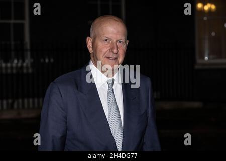 Le Premier ministre invite les plus grands chefs d'entreprise du monde, dont Goldman Sachs David Solomon, à dîner dans Downing Street pour tenter d'établir la « Grande-Bretagne mondiale ». Banque D'Images