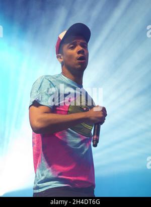 Raleigh Ritchie joue sur la scène Land of Saints au Boardmasters Festival 2016 à Watergate Bay, Newquay, Cornwall, le dimanche 14 août 2016. Banque D'Images