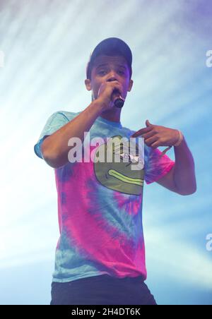 Raleigh Ritchie joue sur la scène Land of Saints au Boardmasters Festival 2016 à Watergate Bay, Newquay, Cornwall, le dimanche 14 août 2016. Banque D'Images