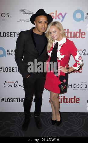 Emma Bunton et son mari Jade Jones assistent aux 2016 attitude Awards en association avec Virgin Holidays, au 8 Northumberland Avenue, Londres.Lundi 10 octobre 2016.Crédit photo devrait se lire: Isabel Infantes / EMPICS Entertainment. Banque D'Images