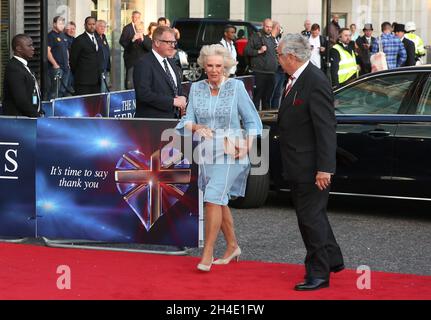 La duchesse de Cornwall arrive au NHS Heroes Awards à l'hôtel Hilton de Londres le 14 mai 2018. Banque D'Images