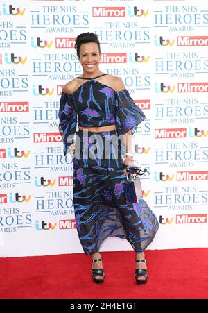 Dame Kelly Holmes arrive au NHS Heroes Awards à l'hôtel Hilton de Londres le 14 mai 2018. Banque D'Images