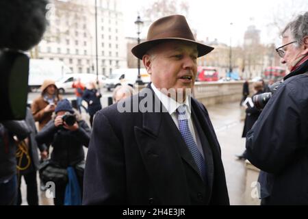 Iain Duncan Smith arrive au Cabinet Office à Westminster, à Londres, pour une réunion du Groupe de travail sur les arrangements alternatifs (GTAA) afin d'examiner la faisabilité du compromis appelé Malthouse.Photo datée du lundi 4 février 2019 Banque D'Images