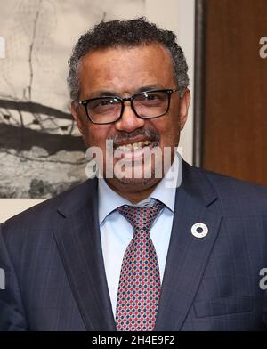 Photo du dossier datée du 04/07/18 du Directeur général de l'Organisation mondiale de la santé, le Dr Tedros Adhanom Ghebreyesus, qui a averti lors de son exposé quotidien de presse que la pandémie Covid-19 est « œspeeding » et que la « œworst » est encore à faire son apparition.Date de publication : le mardi 30 juin 2020. Banque D'Images