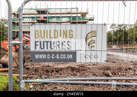 Site de construction de maisons abordables pour la Southside Housing Association financé par le Conseil municipal de Glasgow et le gouvernement écossais, St Andrews Drive, Pollokshields Banque D'Images