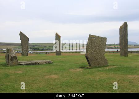 Anciens monuments néolithiques dans les îles Orcades, en Écosse Banque D'Images