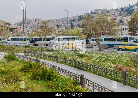 AMMAN, JORDANIE - 23 MARS 2017 : place Nakheel au centre d'Amman, Jordanie Banque D'Images