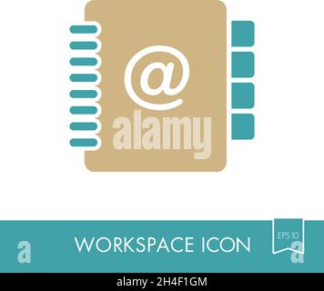 Icône de contour du carnet d'adresses. Panneau de l'espace de travail. Symbole graphique pour la conception de votre site Web, votre logo, votre application, votre interface utilisateur. Illustration vectorielle, EPS10. Illustration de Vecteur