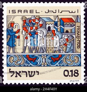ISRAËL - VERS 1972: Un timbre imprimé en Israël montre Exode, vers 1972 Banque D'Images