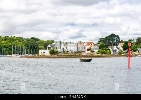 Bretagne, pointe de Conleau dans le golfe du Morbihan, lieu touristique en été Banque D'Images