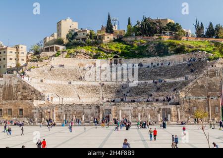 AMMAN, JORDANIE - 31 MARS 2017 : vue sur le théâtre romain d'Amman. Banque D'Images