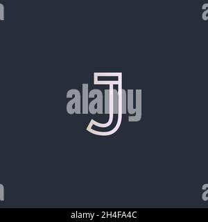Minimaliste moderne abstrait élégant ligne art lettre J logo.Logo icône minimalisme créatif. Illustration de Vecteur