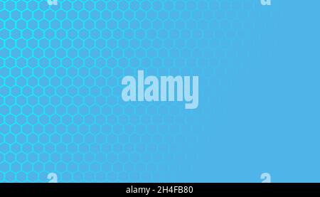 Motif en maille bleu hexagonal en nid d'abeille avec espace de texte Vector Illustration de Vecteur