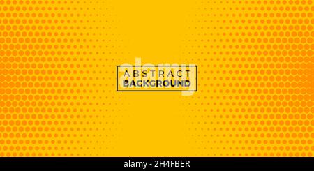 Bannière abstraite à motif pointillé orange et jaune.Illustration vectorielle Illustration de Vecteur