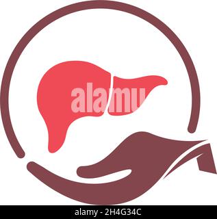 Vecteur de modèle de conception de logo d'icône de foie humain Illustration de Vecteur