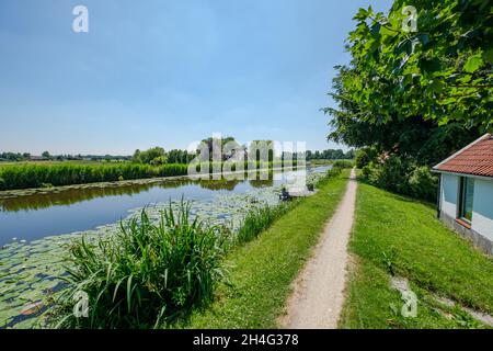 Paysage du canal POLDER près de Rotterdam, pays-Bas Banque D'Images