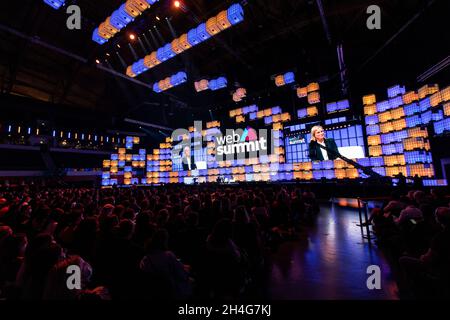 Lisbonne, Portugal.02 novembre 2021.Vue générale de la scène du centre de l'arène d'Altice pendant la deuxième journée du Sommet du Web 2021 à Lisbonne. C'est l'une des plus grandes conférences technologiques au monde et aussi un point de rencontre pour le débat sur l'évolution technologique dans la vie des gens.Cette année, environ 40.000 participants sont attendus au Sommet du Web.(Photo de Hugo Amaral/SOPA Images/Sipa USA) crédit: SIPA USA/Alay Live News Banque D'Images