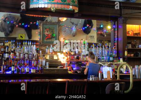 Restaurant bar-salon de l'Occidental Hotel à Buffalo.Wyoming.USA Banque D'Images