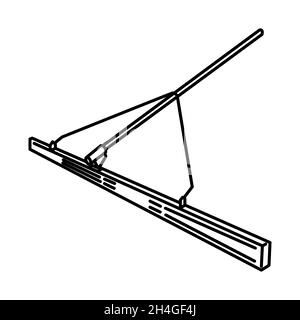 Outil de coupe de bosses partie du matériel et de l'équipement de l'entrepreneur dispositif dessiné à la main icône définir le vecteur. Illustration de Vecteur