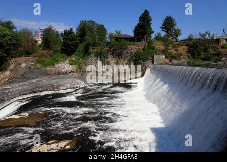 Vue sur les chutes de Lower Spokane depuis Huntington Park.Spokane.Washington.USA Banque D'Images