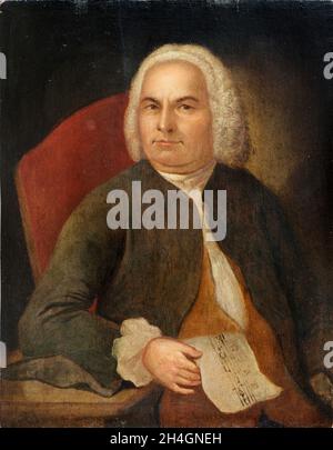 Un portrait du compositeur allemand JS Bach Banque D'Images