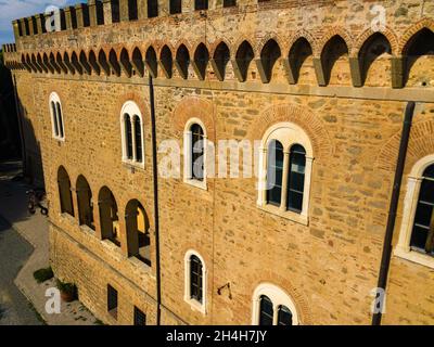 Le château de Paschini est un château de style médiéval situé à Castiglioncello, en Toscane.Italie, Livourne. Banque D'Images