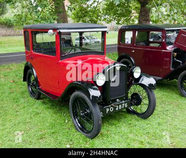 Vue des trois quarts avant de la 1930, Austin 7, exposée au Sandwich Festival Classic car Show, 2021 Banque D'Images