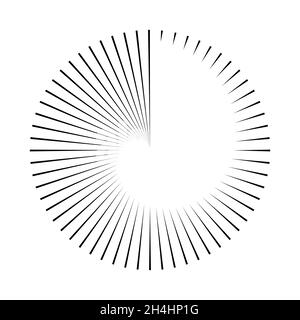 bandes autour du compte à rebours du logo du cercle, icône circulaire vectorielle avec bandes autour du périmètre, signe horaire Illustration de Vecteur