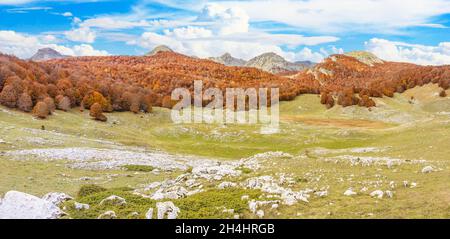 Niché dans les magnifiques Abruzzes, le Latium et le parc national Molise, Lago vivo est l'un des endroits les plus spectaculaires des Apennins Banque D'Images