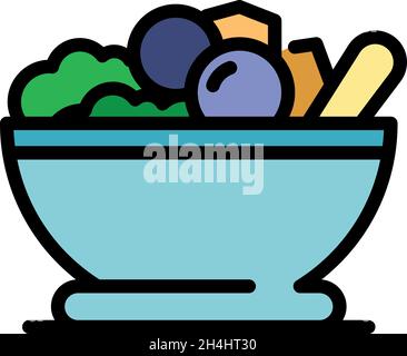 Icône salade grecque. Contour grec salade vecteur icône couleur plat isolé Illustration de Vecteur