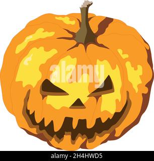 Lacustre de la citrouille de Jack sur fond blanc, lanterne de Jack.Image vectorielle pour la fête d'Halloween, prête à l'emploi, eps.Pour votre conception.Pour p Illustration de Vecteur