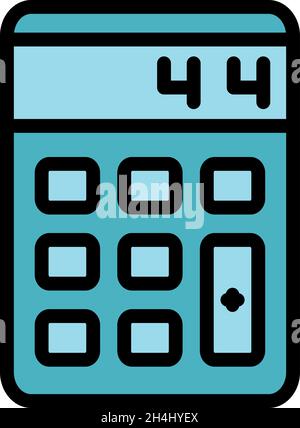 Icône calculatrice de bureau à domicile.Outline bureau calculatrice vecteur icône couleur plat isolé Illustration de Vecteur