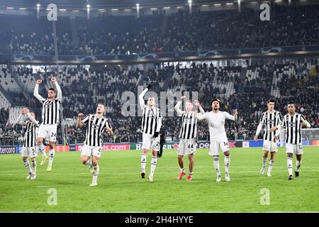 Turin, Piémont, Italie.2 novembre 2021.Turin, Italie-02 novembre 2021 : rencontre du groupe H de l'UEFA Champions League entre Juventus et Zenit Saint-Pétersbourg au stade Allianz le 2 novembre 2021 à Turin, Italie (Credit image: © Stefano Guidi/ZUMA Press Wire) Banque D'Images
